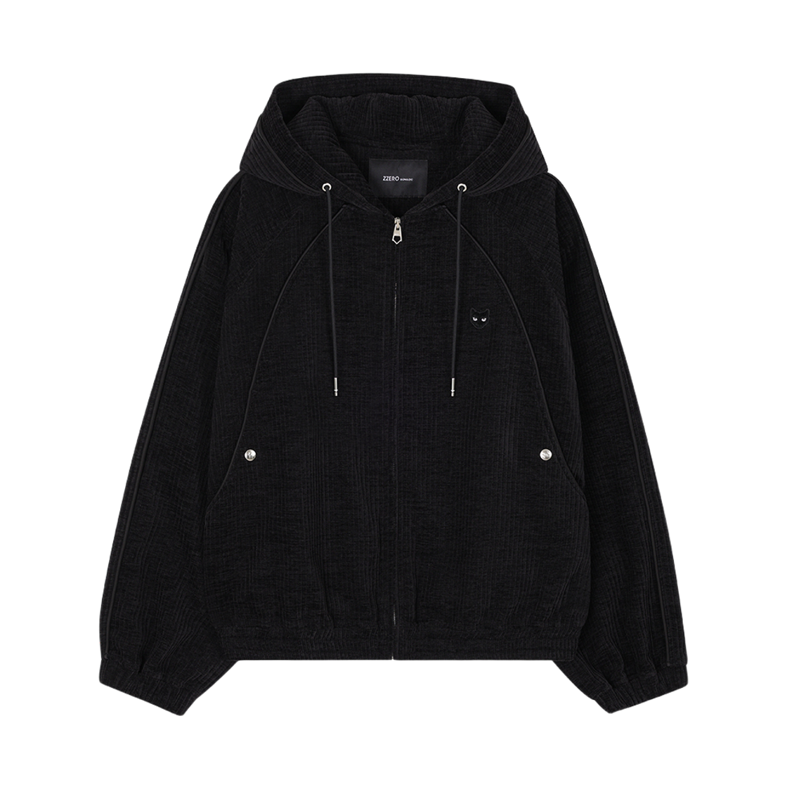 송지오 지제로 웨이브 벨벳 후드 집업 블랙(SONGZIO ZZERO Wave Velvet Hood Zip Up Black)