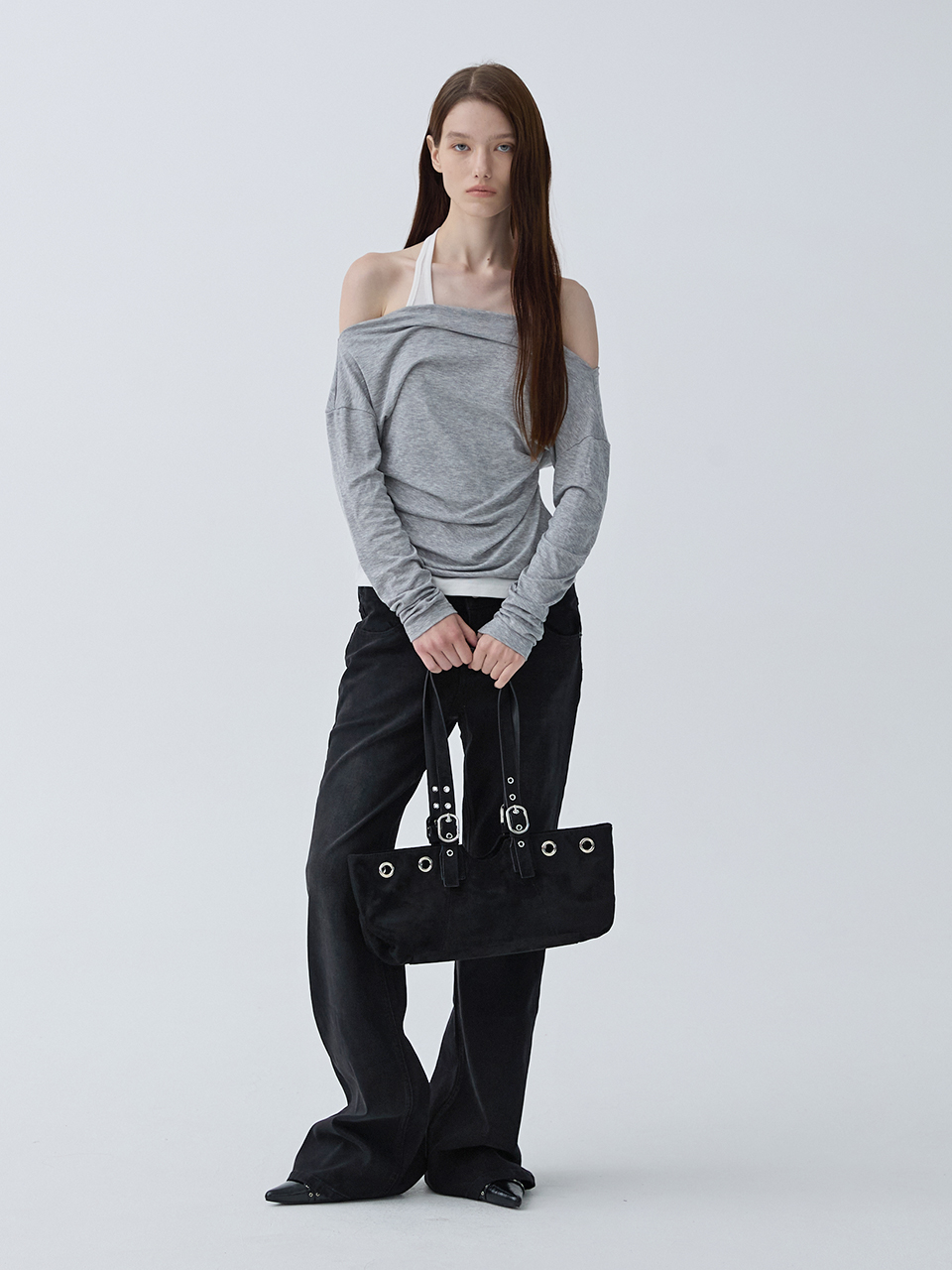 아크무어 아일렛 버클 숄더백 블랙(ARCMOOR Eyelet Buckle Shoulder Bag Black) - 2