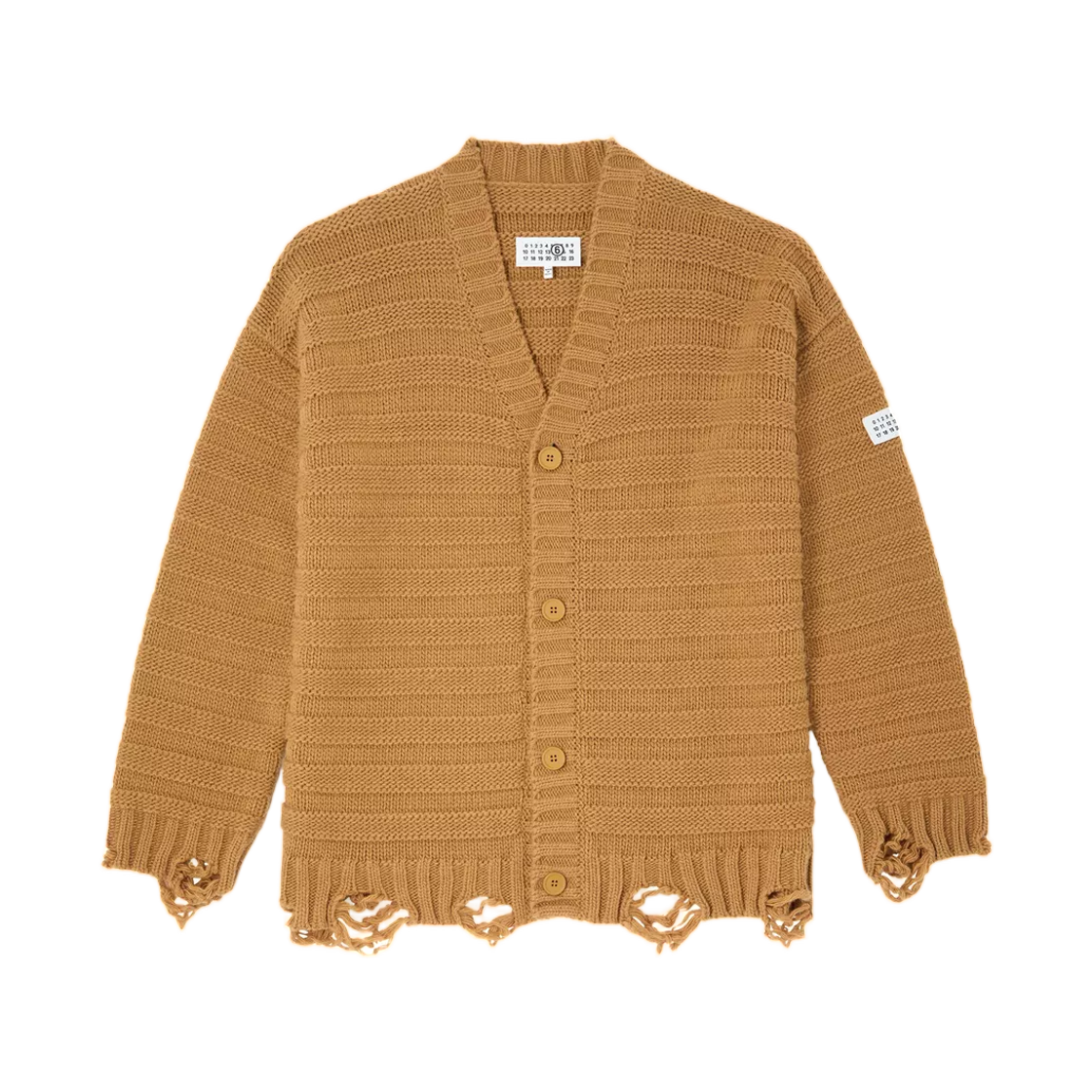 SH0HP0005M13040156 MM6 Maison Margiela Wool Cardigan Pink Beige