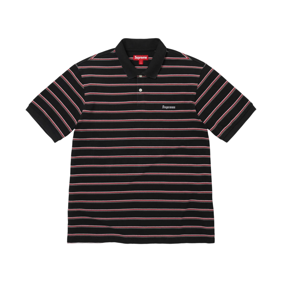 - Supreme Stripe Polo Black - 26FW