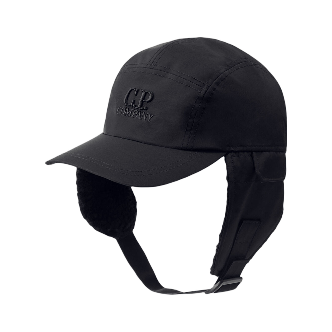 21CMAC279A110545A999 C.P. Company Chrome-R Earflap Hat Black - 26FW