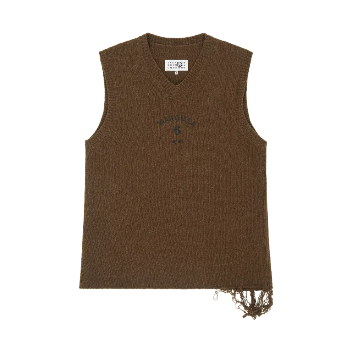 SH0FB0026M13283727S MM6 Maison Margiela Wool Sweater Vest Brown
