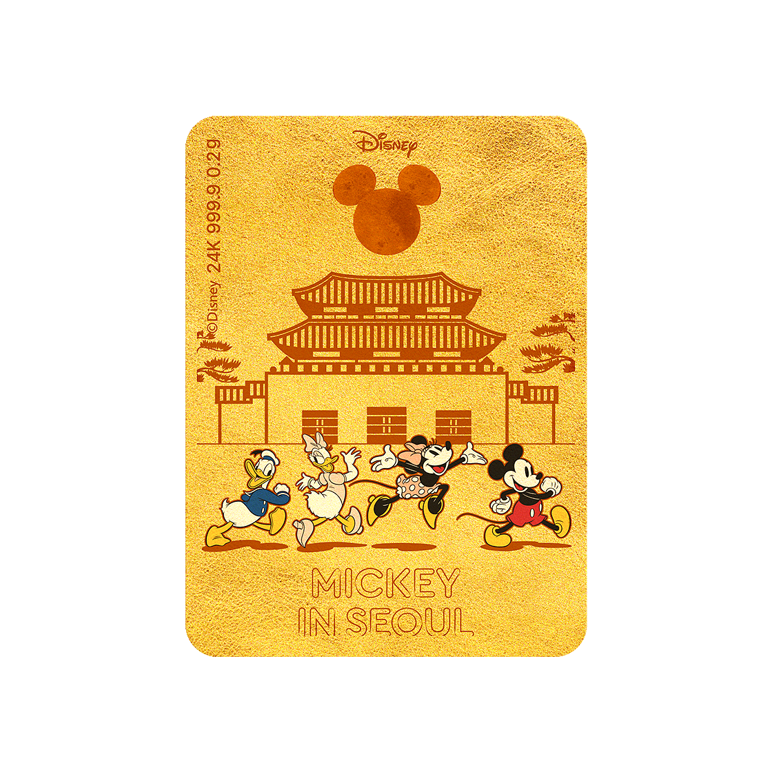 [디즈니] 24k 순금 미키 인 서울 캐릭터 순금카드 0.2g - 미키 인 서울([Disney] 24K Mickey in Seoul Character Gold Card 0.2g - Mickey in Seoul)