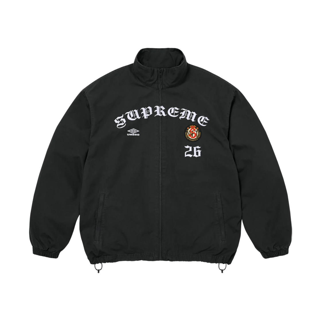 슈프림 x 엄브로 코튼 립스탑 트랙 자켓 블랙 - 26FW(Supreme x Umbro Cotton Ripstop Track Jacket Black - 26FW)