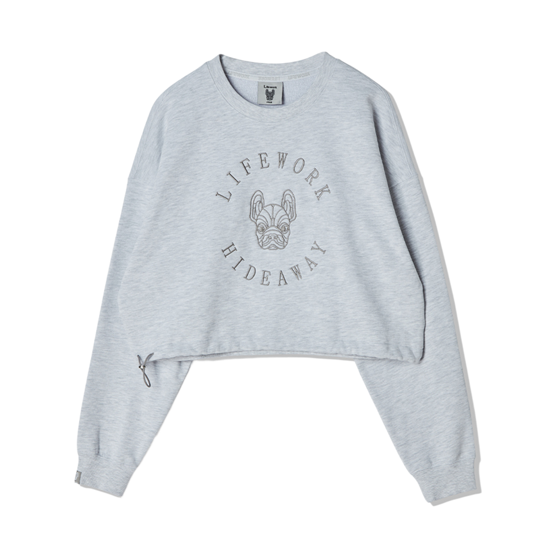 LW231MT713 Lifework Round Logo Embroidered Short Sweatshirt_LW231MT713