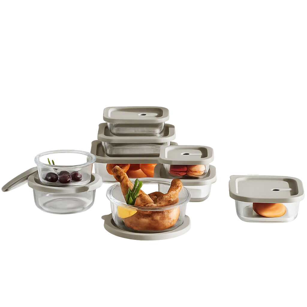 COR172 Corelle Coordinates Silicone Glass Airtight Container Full Set of 9