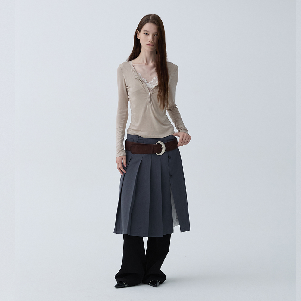 아크무어 뎁스 헨리넥 탑 베이지(ARCMOOR Depth Henley Neck Top Beige) - 6