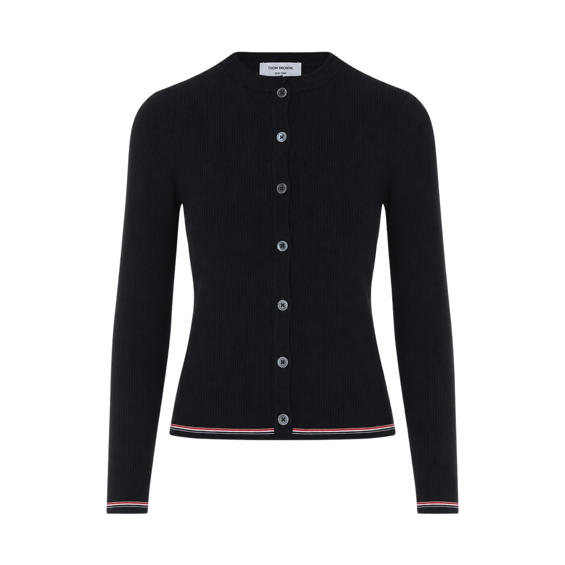 FKC720A-Y1055-001 (W) Thom Browne RWB Cardigan Black