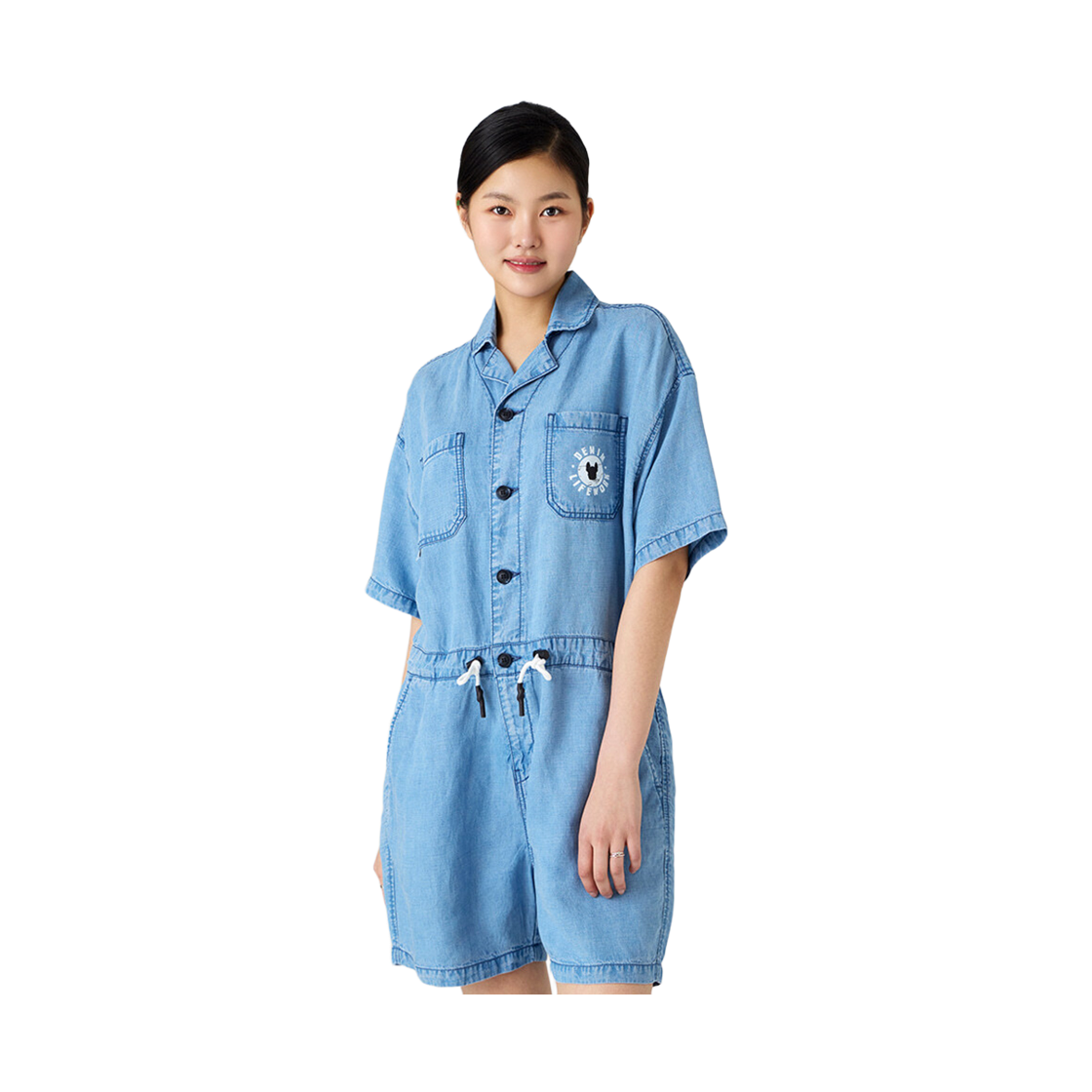 라이프워크 라이트 데님 숏 점프수트_LW242DO885(Lifework Light Denim Short Jumpsuit_LW242DO885) - 2