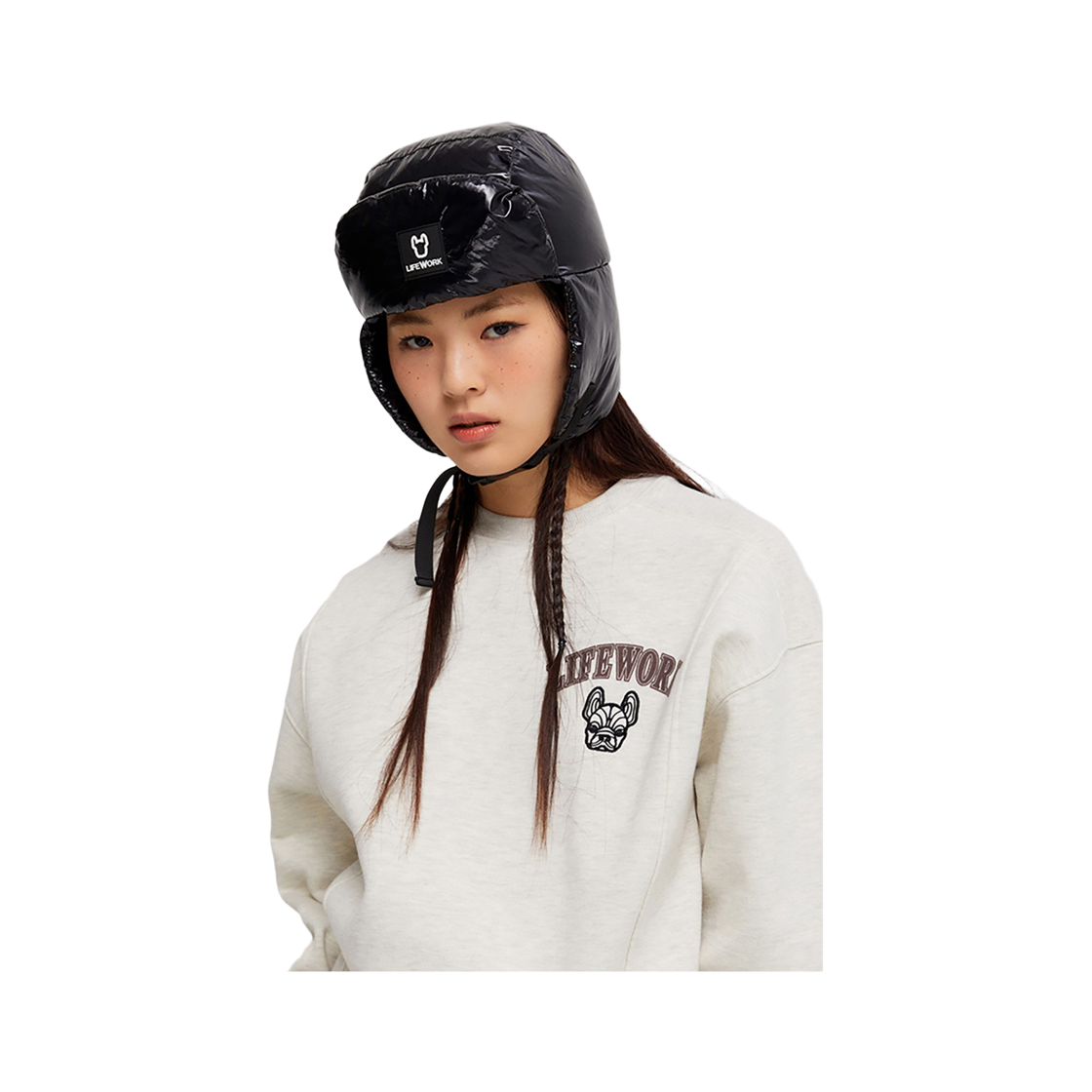 라이프워크 스퀘어 와펜 패딩 트래퍼 햇_LW234CP151(Lifework Square Wappen Padded Trapper Hat_LW234CP151) - 3