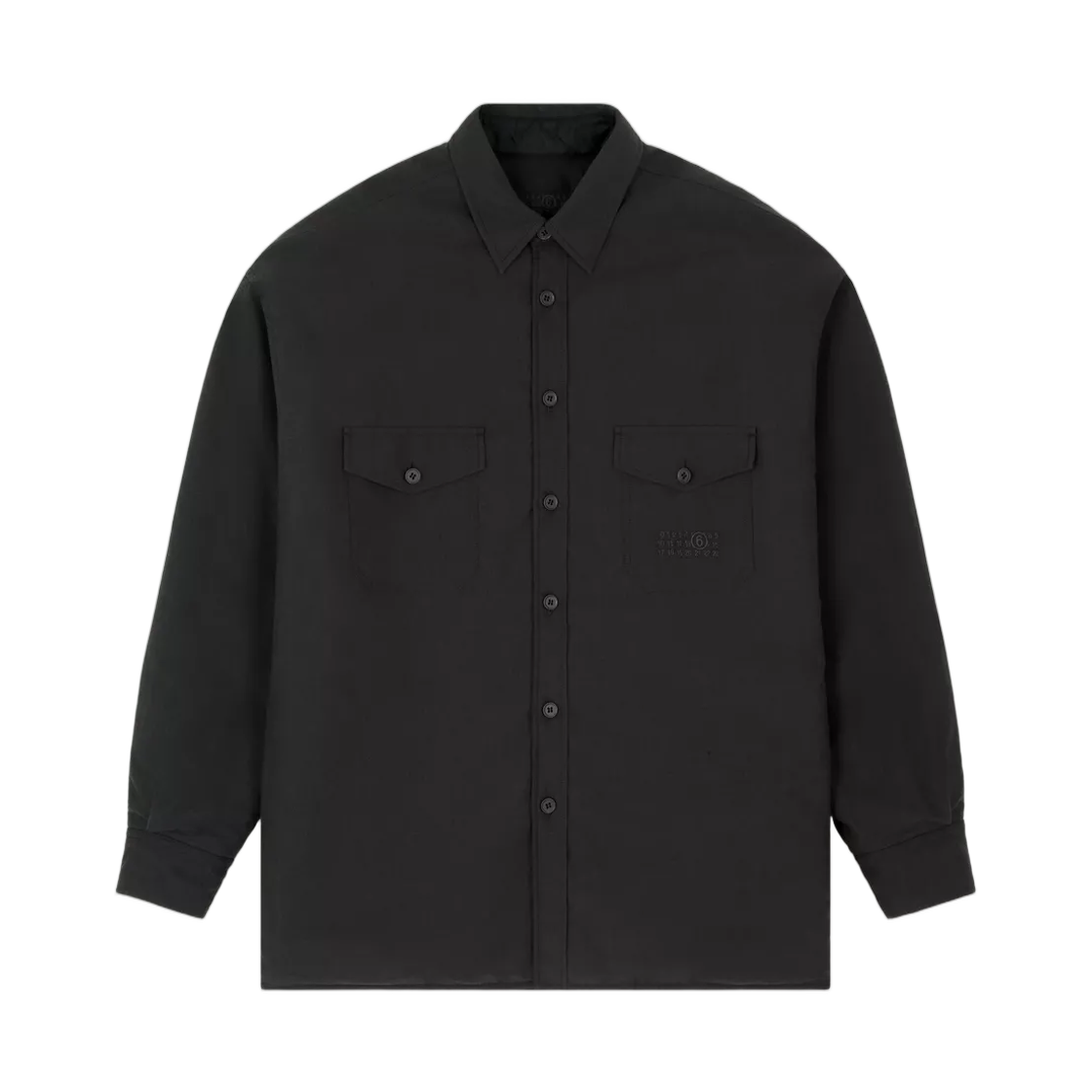 SH0DT0045MTN193962 MM6 Maison Margiela Reversible Wool Blend Shirt Dark Grey