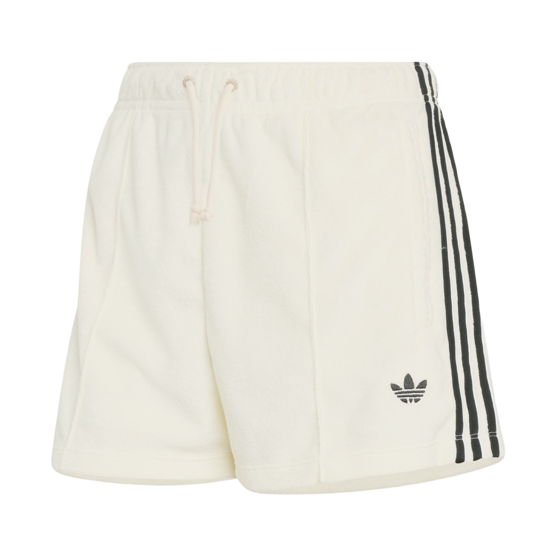 KD1397 (W) Adidas Terry Towel Firebird Shorts Off White - KR Sizing