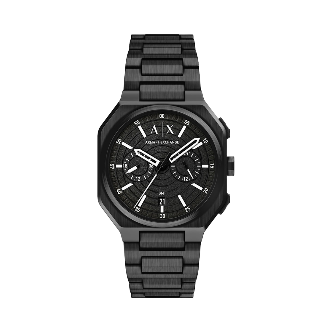 AX1478 Armani Exchange Bass Dual Time Quartz Chronograph 40mm Stainless Steel Black