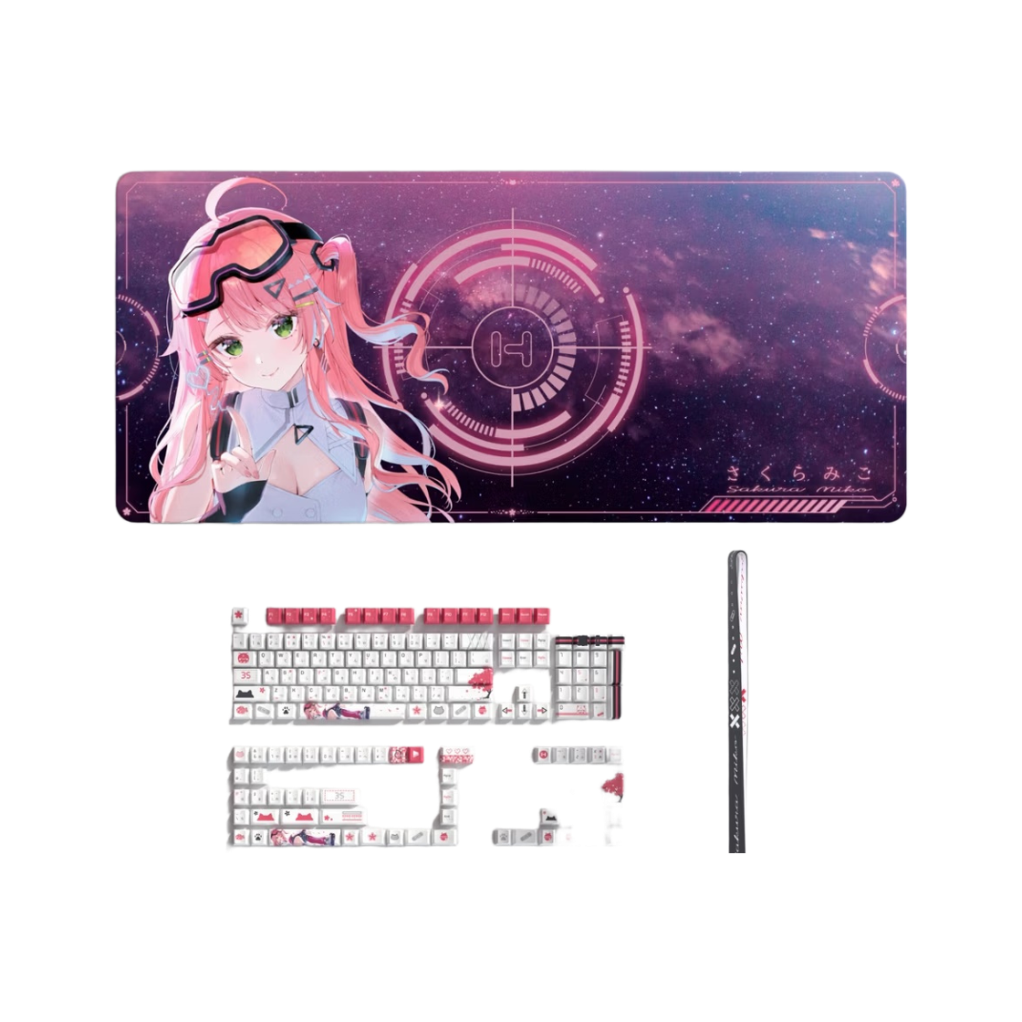 [12월 순차출고] HYTE HYTE Y70 사쿠라 미코 키캡 데스크 패드 세트 화이트(HYTE Y70 Sakura Miko Keycap Desk Pad Set White)