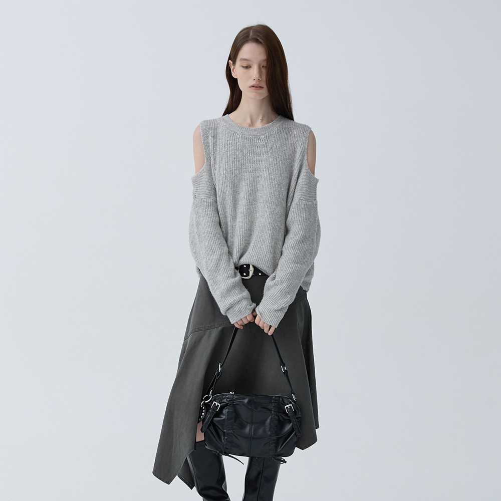 아크무어 스퀘어 셔링 숄더백 블랙(ARCMOOR Barrel Ruched Shoulder Bag Black) - 2