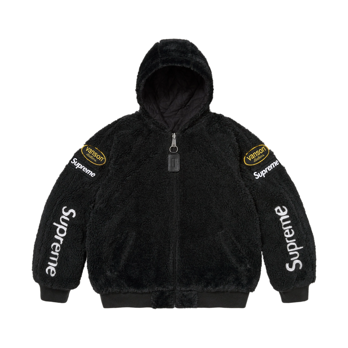슈프림 x 밴슨 레더스 리버시블 퀼티드 후드 자켓 블랙 - 26FW(Supreme x Vanson Leathers Reversible Quilted Hooded Jacket Black - 26FW)