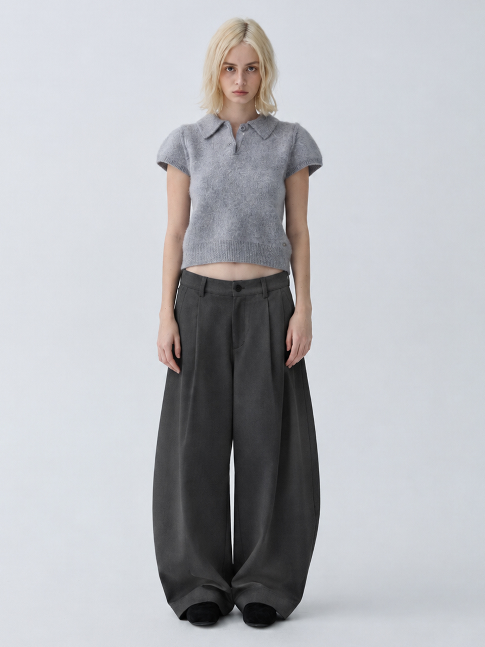 아크무어 벌룬 실루엣 핀턱 팬츠 그레이(ARCMOOR Balloon Silhouette Pintuck Pants Grey) - 2