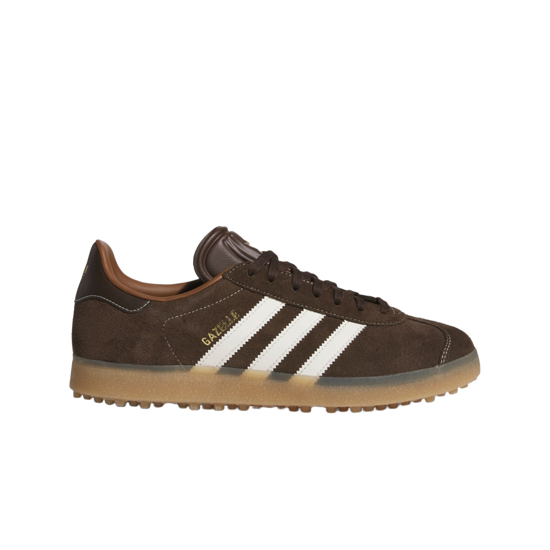 JQ7747 Adidas Gazelle Spikeless Dark Brown Chalk White