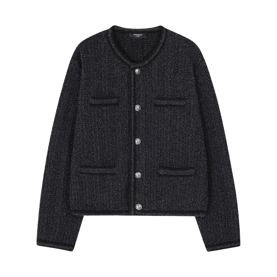 SI5KT530BK SONGZIO HOMME Tweed Knit Jacket Black