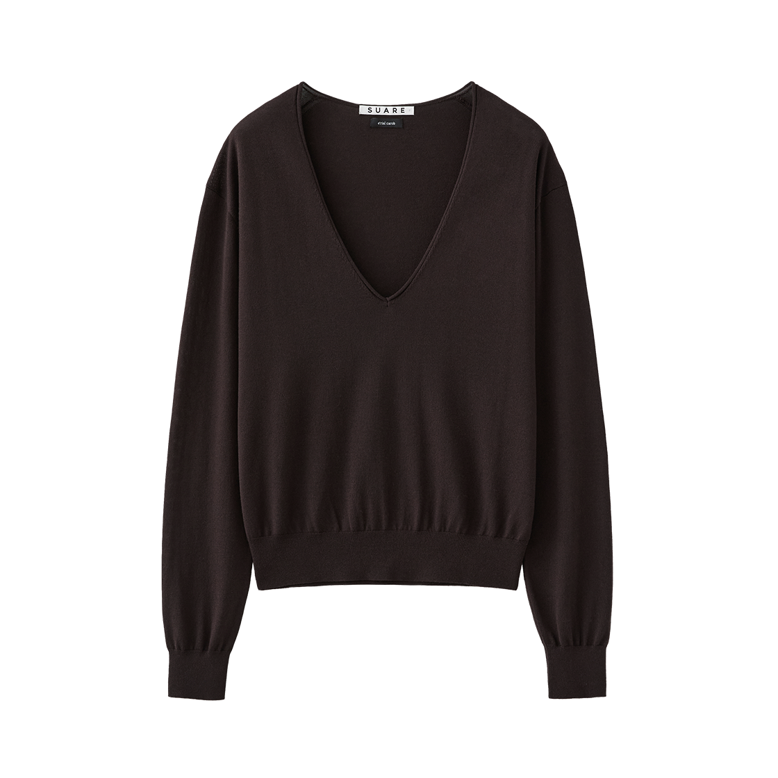 SBF3CK04WOT_copy (W) Suare Women Silky Wool Blend V-Neck Knit Brown