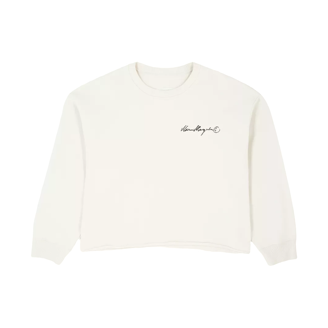 S52GU0260M25025103 (W) MM6 Maison Margiela Handwritten Print Sweatshirt Ecru