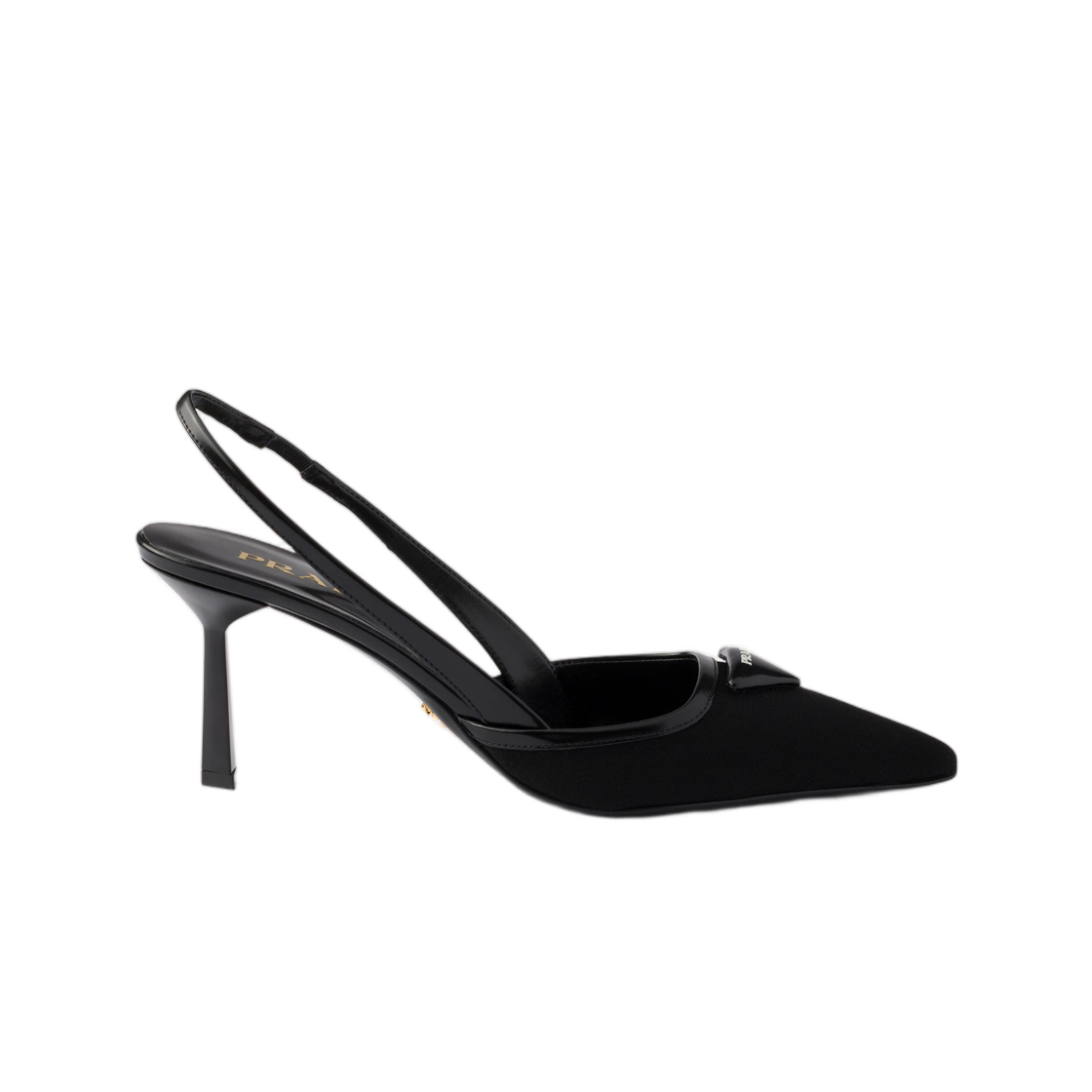 1I691O-144F-F0002 (W) Prada Fabric Slingback Pumps Black