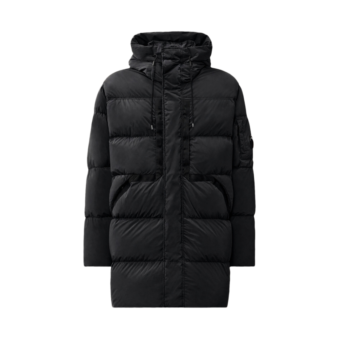 21CMOW256A005864G999 C.P. Company Nycra-R Lens Long Hooded Down Jacket Black - 26FW