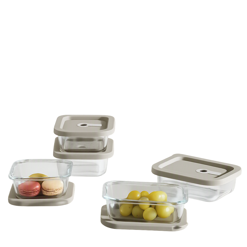 COR169 Corelle Coordinates Silicone Glass Airtight Container Mixed Set of 5