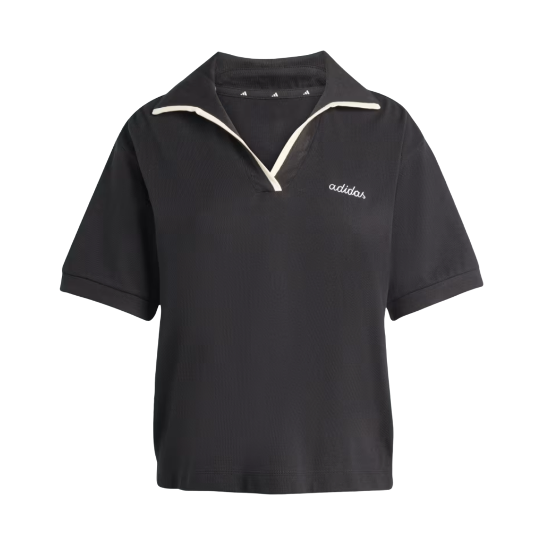 KC3998 (W) Adidas Seasonal Essentials Colourpop Embroidered Graphic Polo Black Off White - KR Sizing