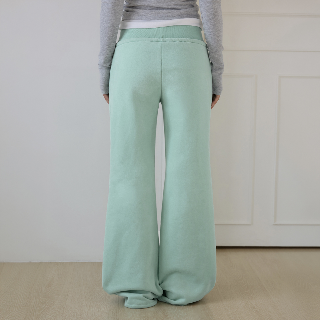 로제프란츠 와이드 웨이스트밴드 기모 부츠컷 팬츠 [민트](Rosefrantz Wide Waistband Fleece Bootcut Pants [Mint]) - 5