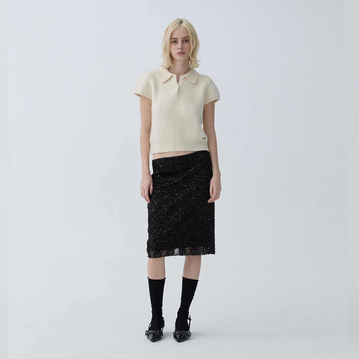 아크무어 글로우 자카드 스커트 블랙(ARCMOOR Glow Jacquard Skirt Black) - 2