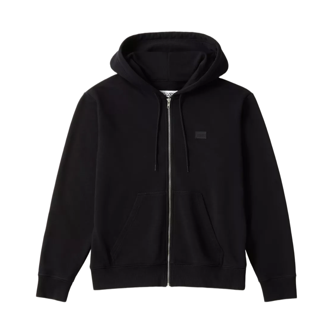 SH2HG0009M25013900 MM6 Maison Margiela Rubber Patch Hooded Sweatshirt Black