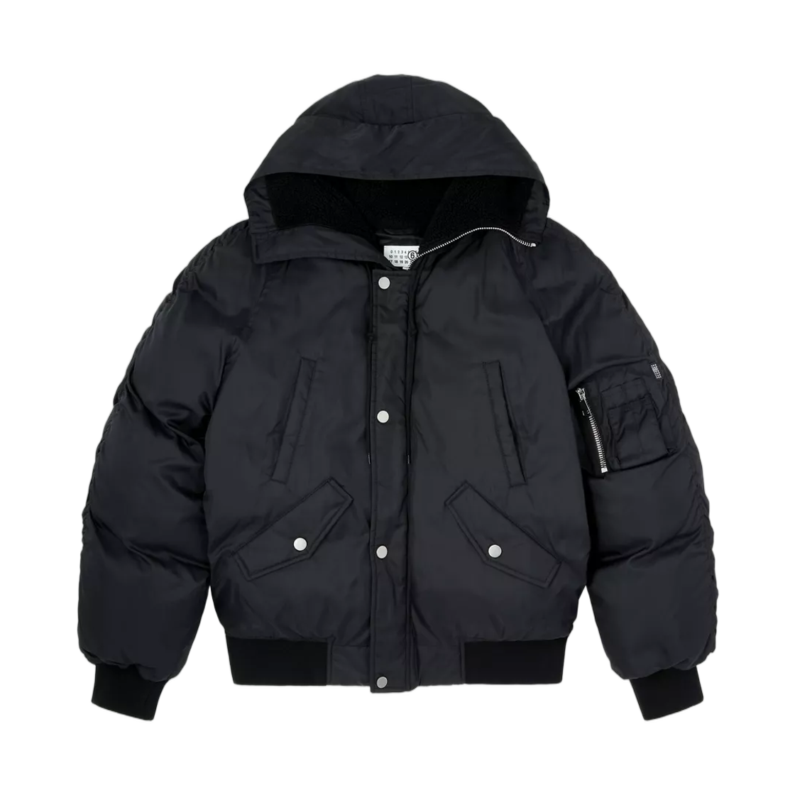 SH0AM0100M36018900 MM6 Maison Margiela Hooded Bomber Jacket Black