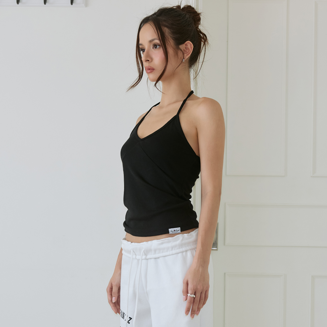 로제프란츠 홀터넥 레이어드 탱크탑 [블랙](Rosefrantz Halter Neck Layered Tank Top [Black]) - 3