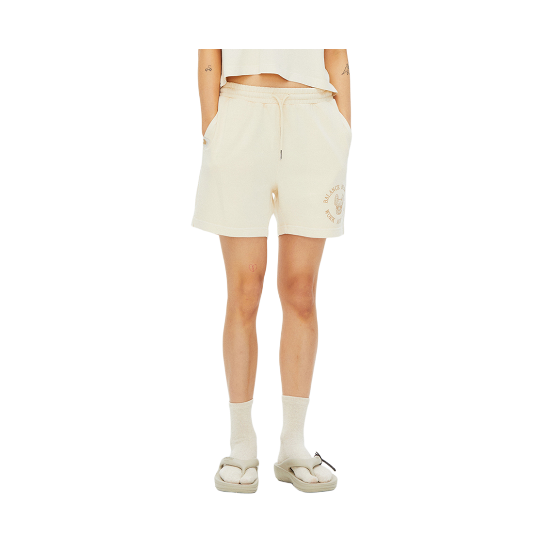 라이프워크 원형로고 피그먼트 숏팬츠_LW232KS812 - 4