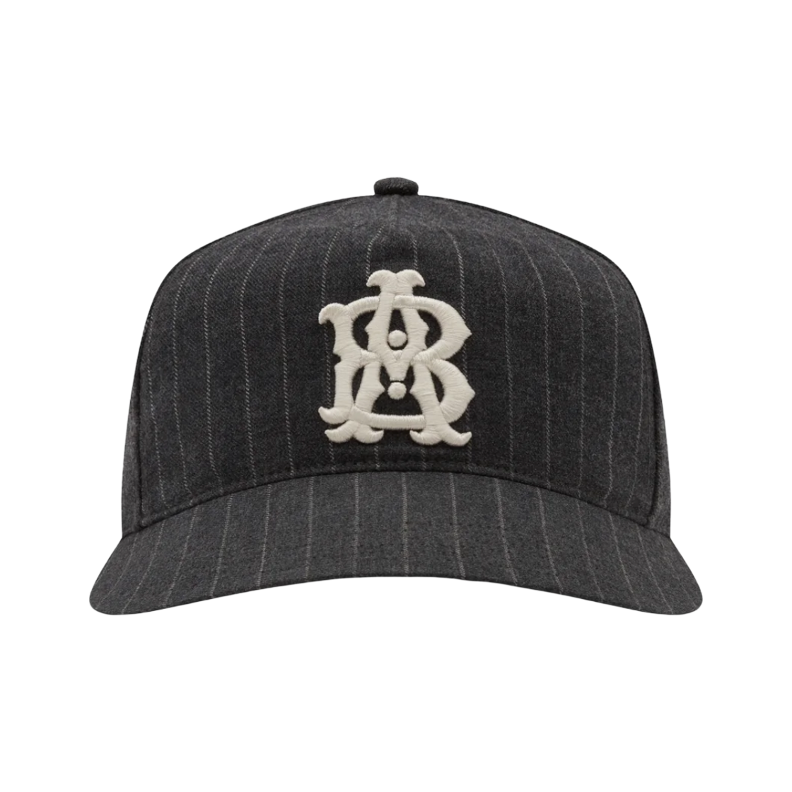 [KREAM 단독] 어바웃 블랭크 모노그램 핀스트라이프 캡 차콜 화이트 - 26FW([KREAM 단독] About:Blank Monogram Pinstripe Cap Charcoal White - 26FW)