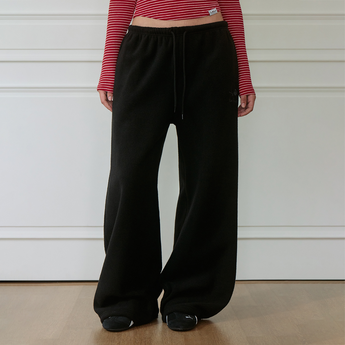 로제프란츠 플리스 와이드 스웨트 팬츠 [블랙](Rosefrantz Fleece Wide-Leg Sweatpants [Black]) - 2