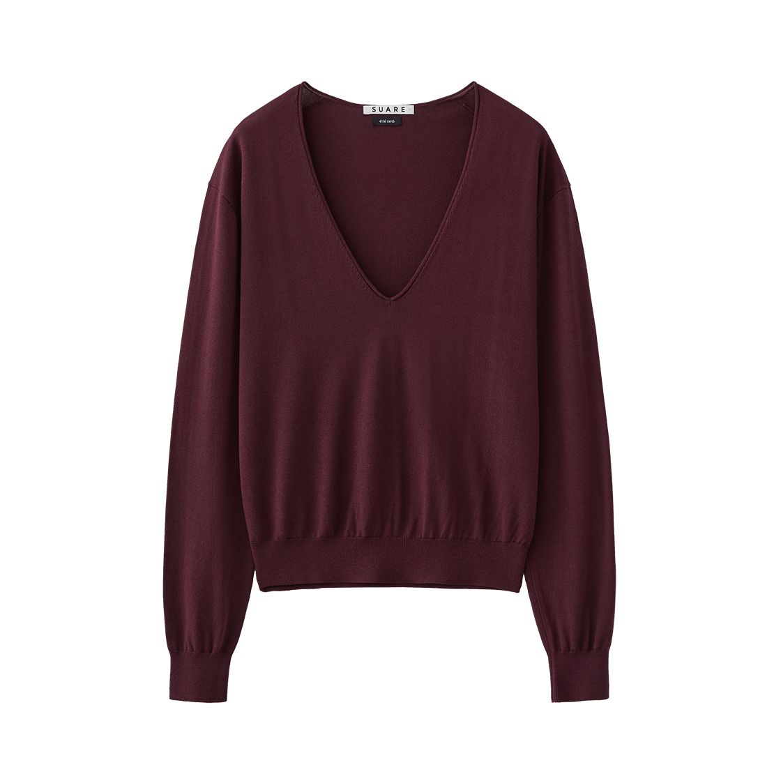 SBF3CK04WOT_copy (W) Suare Women Silky Wool Blend V-Neck Knit Wine