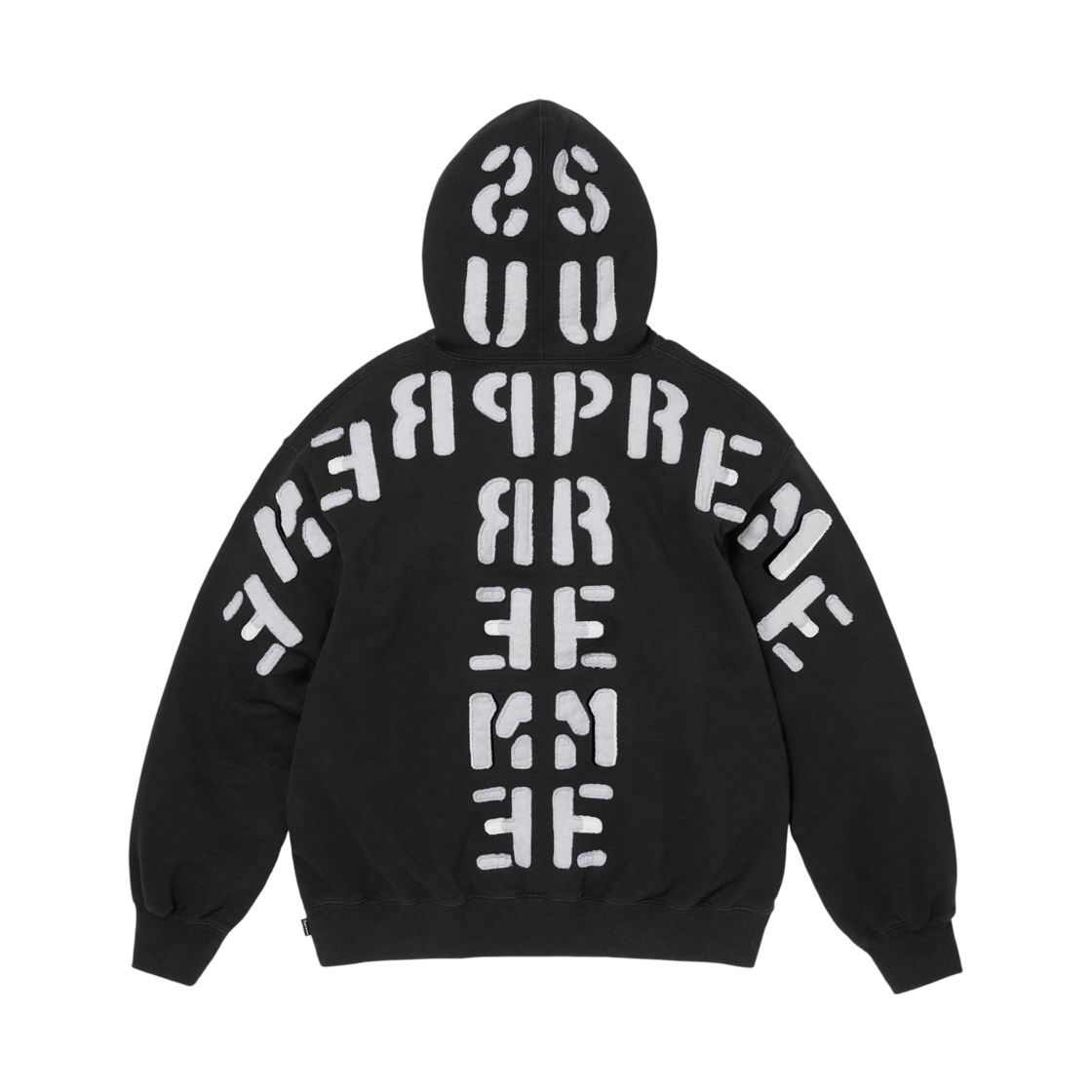 - Supreme Mirrored Applique Hooded Sweatshirt Black - 26FW