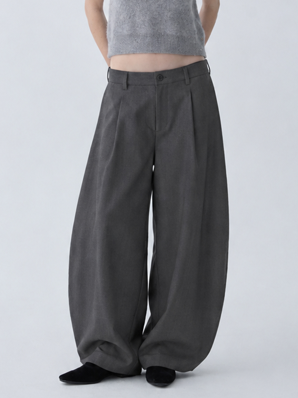 아크무어 벌룬 실루엣 핀턱 팬츠 그레이(ARCMOOR Balloon Silhouette Pintuck Pants Grey) - 3