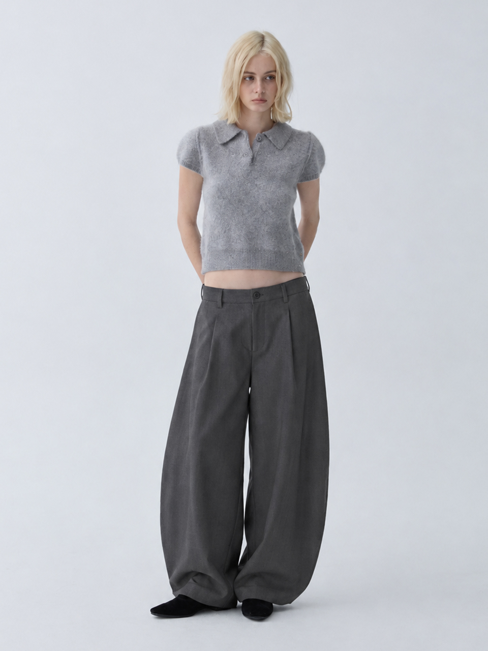 아크무어 벌룬 실루엣 핀턱 팬츠 그레이(ARCMOOR Balloon Silhouette Pintuck Pants Grey) - 5