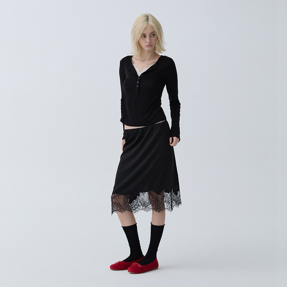 아크무어 뎁스 헨리넥 탑 블랙(ARCMOOR Depth Henley Neck Top Black) - 3