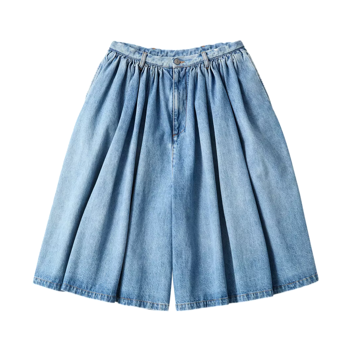 S62MU0079M30055971 (W) MM6 Maison Margiela Numeric Embroidery Denim Shorts Blue