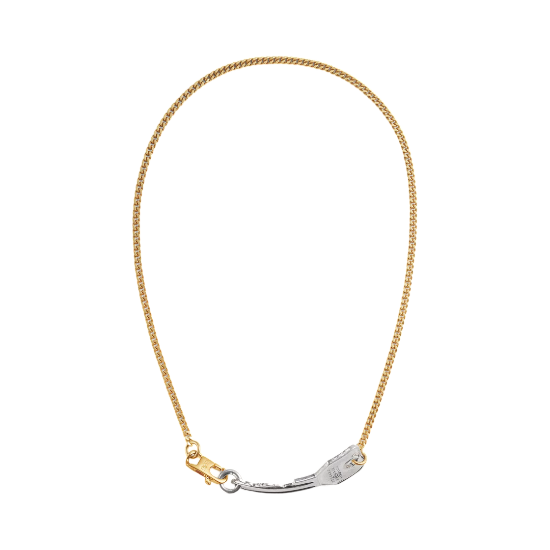 SM7UY0120P9390724 (W) MM6 Maison Margiela Key Thin Chain Bracelet Silver Gold