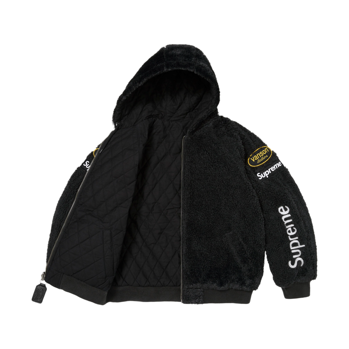 슈프림 x 밴슨 레더스 리버시블 퀼티드 후드 자켓 블랙 - 26FW(Supreme x Vanson Leathers Reversible Quilted Hooded Jacket Black - 26FW) - 3