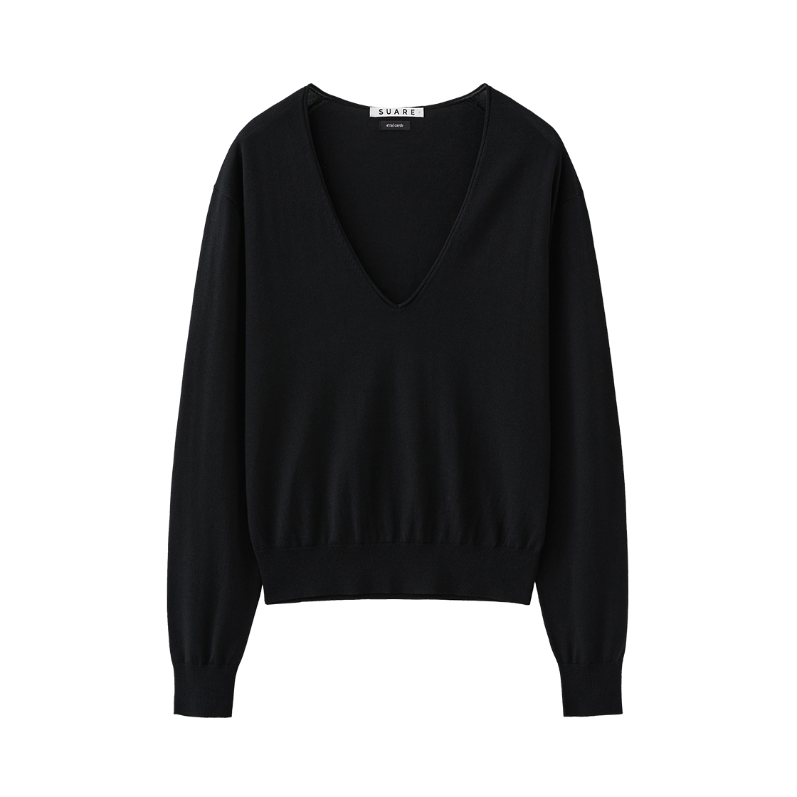 SBF3CK04WOT_copy (W) Suare Women Silky Wool Blend V-Neck Knit Black