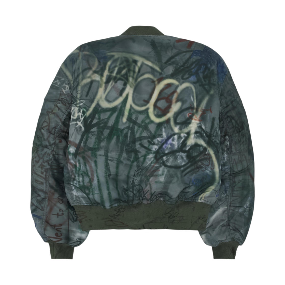 프로토콜 인덱스 그래피티 리버시블 봄버 자켓 카키 블랙(Protocol Index Graffiti Reversible Bomber Jacket Khaki Black) - 2