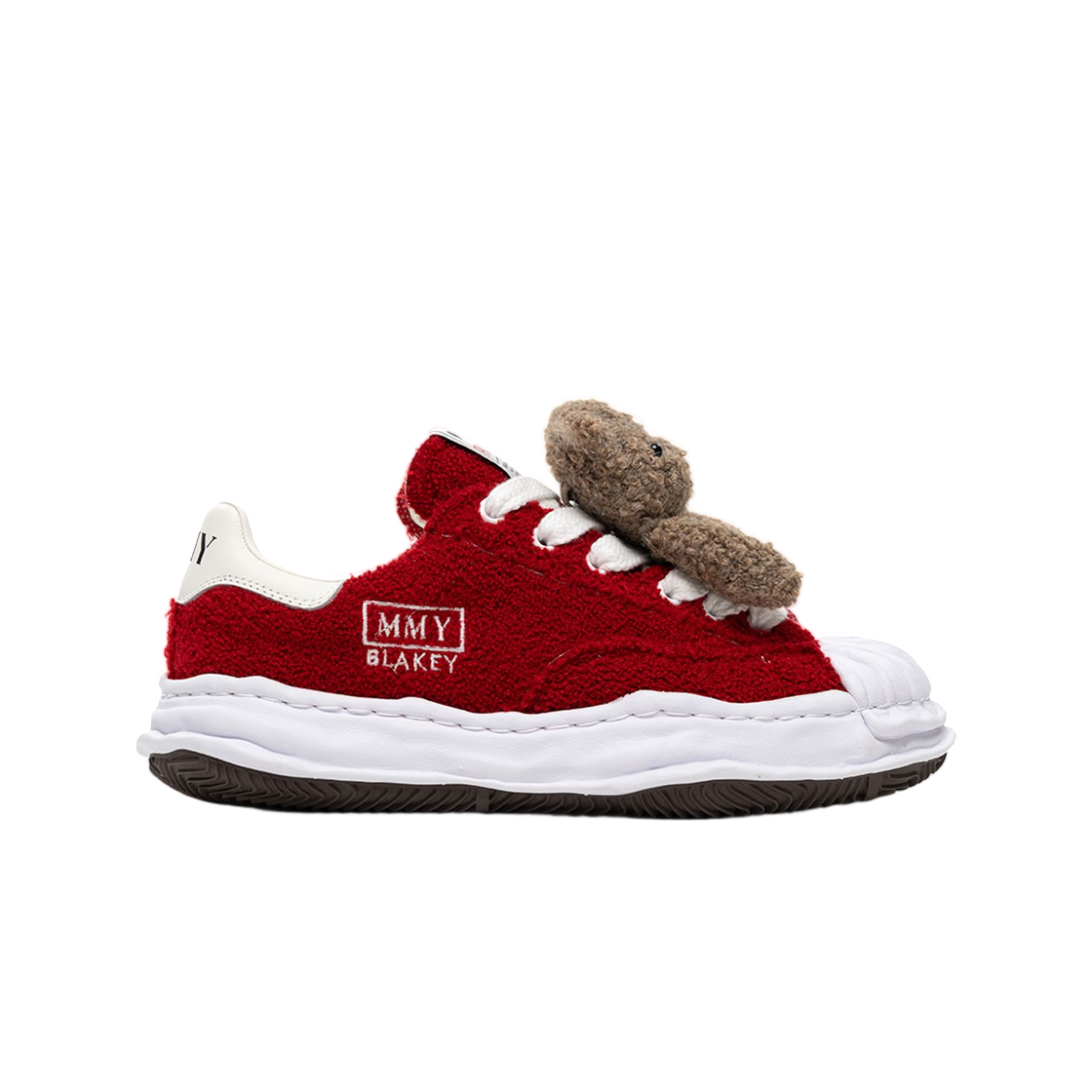 C17FW705-RED Mihara Yasuhiro x Pink House Blakey OG Sole Chenille Embroidey Low-Top Sneaker Red