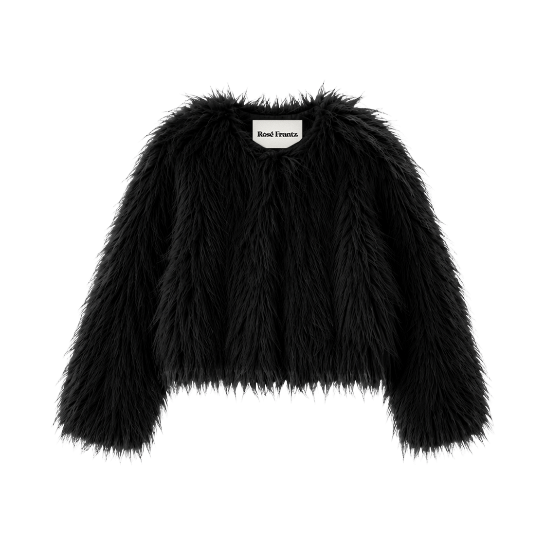 RS26WJK102BLK Rosefrantz Shaggy Fur Cropped Jacket [Black]