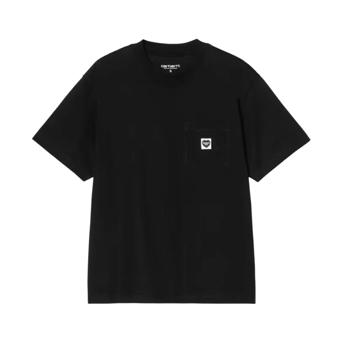 I037166-00E-XX (W) Carhartt WIP S/S Pocket Small Heart T-Shirt Black